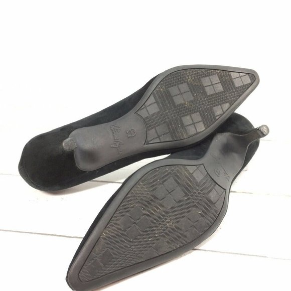 Etienne Aigner 6 M Black Suede Pointy Toe Heel - Picture 5 of 11